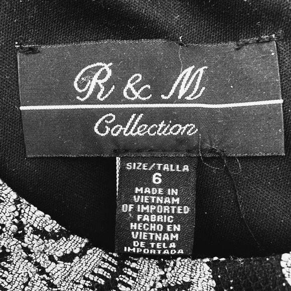 R & M Richards Glitter Lace Evening Cocktail Dress 6 Halter Cutout - Picture 14 of 16